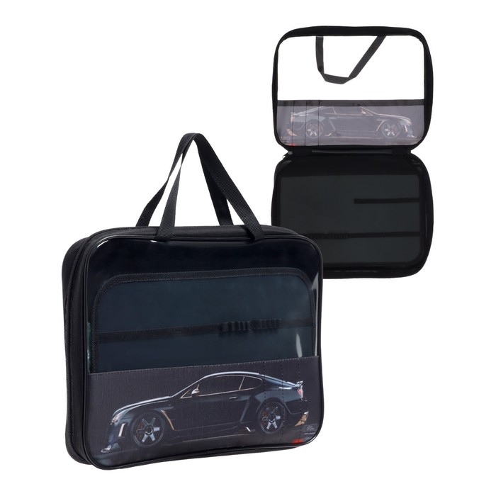 Папка для труда А4, 335 х 260 х 60 мм, с ручками текстиль, ПВХ, Calligrata, ПТР-111, "Тачка"