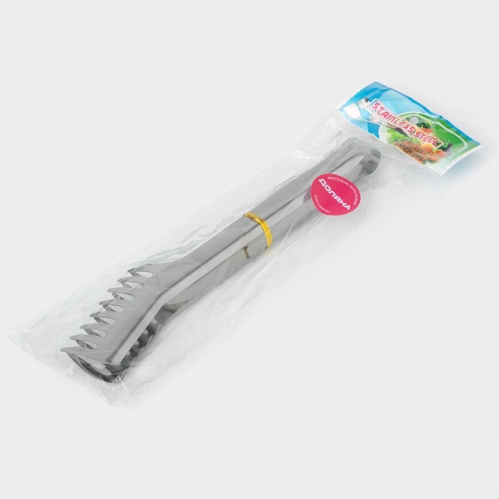 Щипцы кухонные с зубцами Доляна «Тритон», 24 см, цвет серебристый