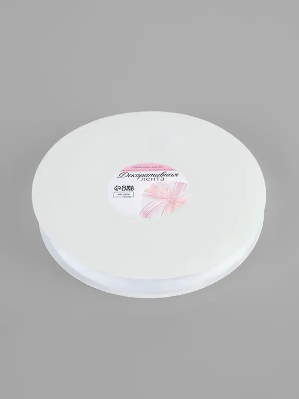 Лента бархатная, 20 мм, 18&plusmn;1 м, белая №01