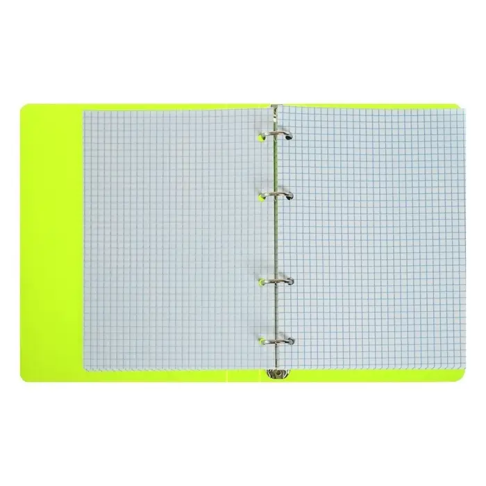Тетрадь на кольцах Calligrata A5, 80 листов, в клетку, пластиковая обложка, блок офсет, салатовая