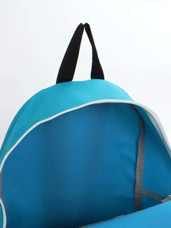 Рюкзак молодёжный на молнии, с карманом, однотонный, размер 29&times;12&times;39 см, голубой