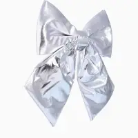 Ёлочная игрушка &laquo;Зимнее волшебство. Бант лоск&raquo; пластик, 24&times;26 см, серебро