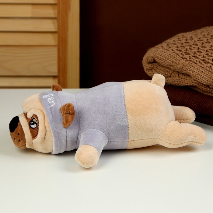 Мягкая игрушка «Мопс», 30 см, цвет голубой