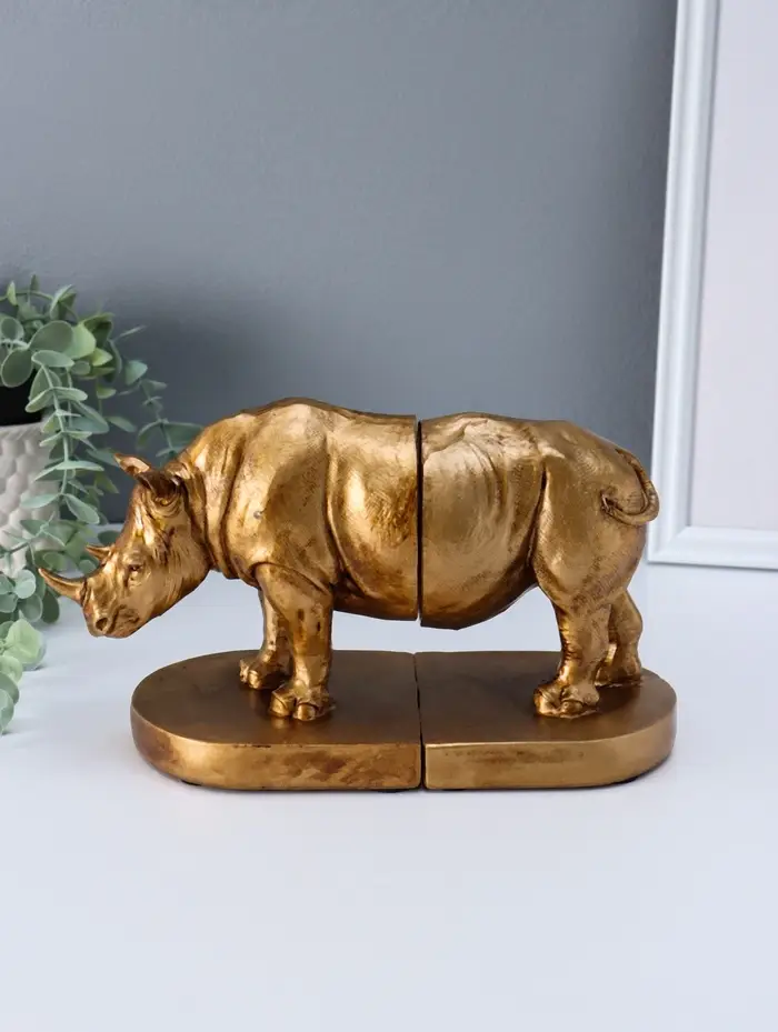 Держатели для книг полистоун "Носорог" набор 2 шт 12х26,5х15 см