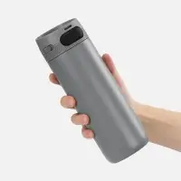 Термостакан X1 с цветной кнопкой, серый с черным