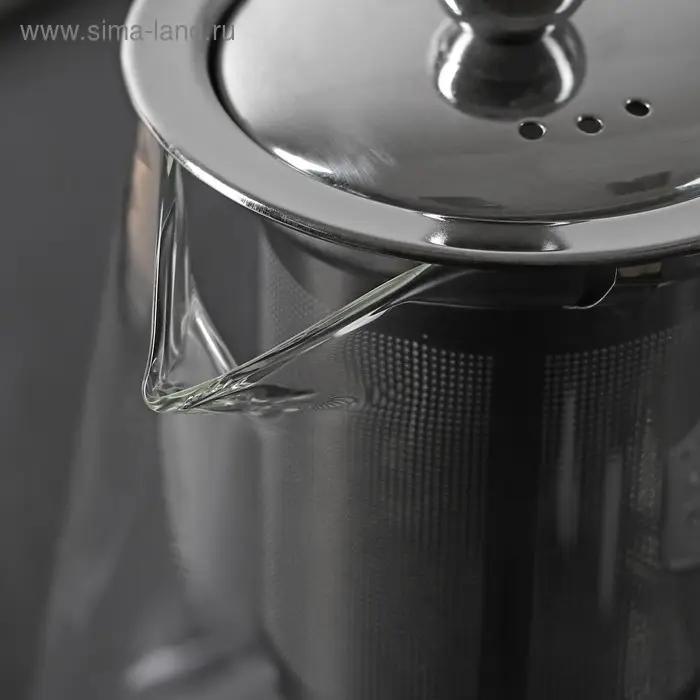 Чайник стеклянный заварочный с металлическим ситом &laquo;Эгла&raquo;, 900 мл