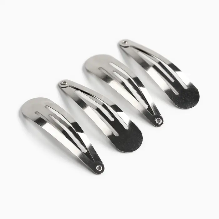 Невидимка серебристая 12 шт., 5 см, заколка клик-клак 4 шт., 5 см, набор, Принцессы Невидимка серебристая 12 шт., 5 см, заколка клик-клак 4 шт., 5 см, набор, Принцессы