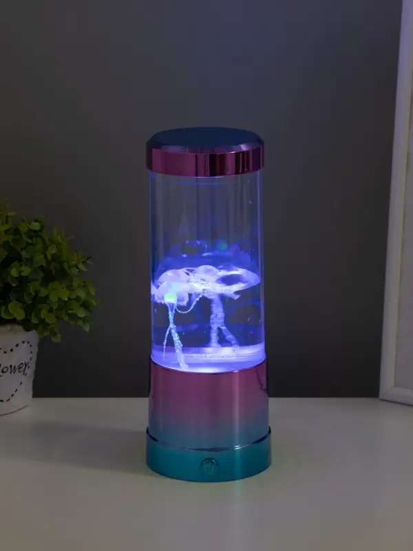 Светильник  Светильник "Медузы" LED, RGB, USB, 3-5Вт, розово-голубой металлик 9х9х3 см