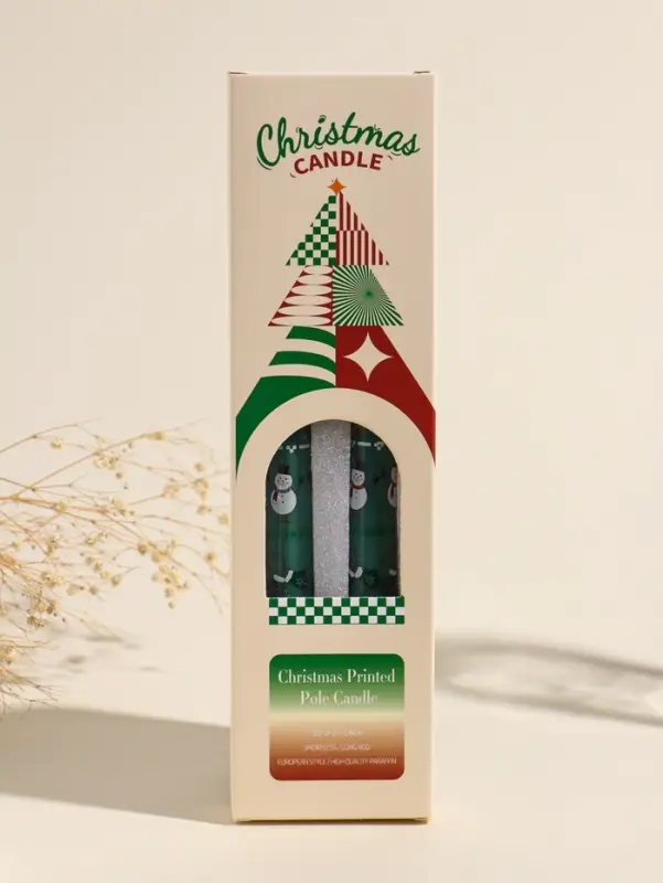 Набор свечей античных, 2,2х25 см, 2 шт "Новогодние персонажи" зелёные 8х28х2,3 см