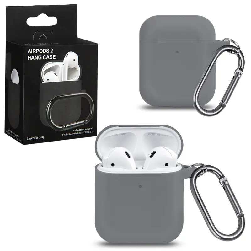 Чехол для AirPods 1/2 с карабином №13 Gray