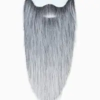 Карнавальная борода 40 см седая