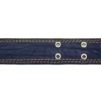 Ошейник комбинированный, безразмерный, 83&times;4.5 см, ОШ 20-70 см, кожа, брезент, синий