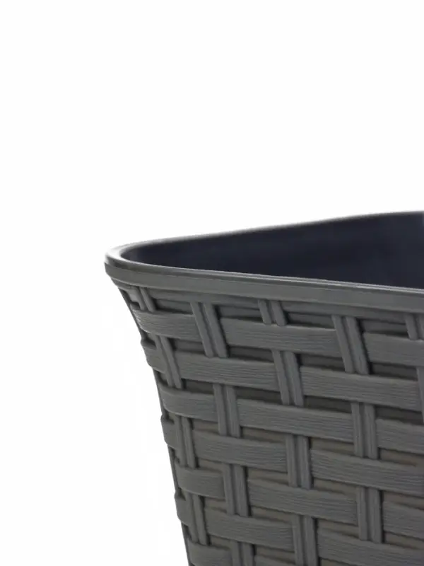 Ящик балконный для цветов &laquo;Ротанг&raquo;, 13 л, 43&times;20&times;14.5 см, с дренажной вставкой, пластиковый, серый