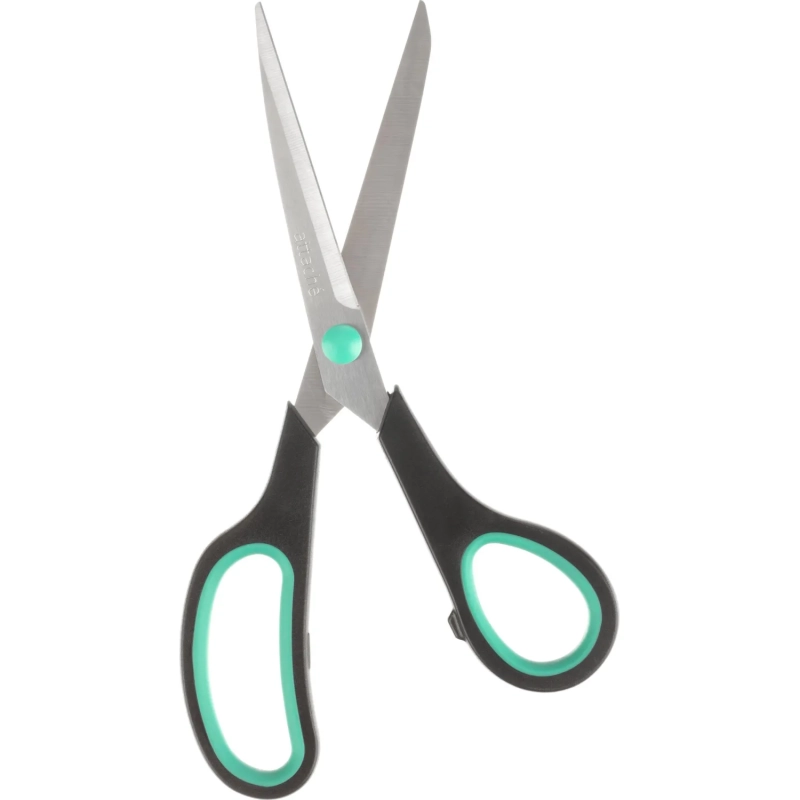 Ножницы Attache 215 мм с пласт. прорезин. руч.Attache цвет зелен/черн