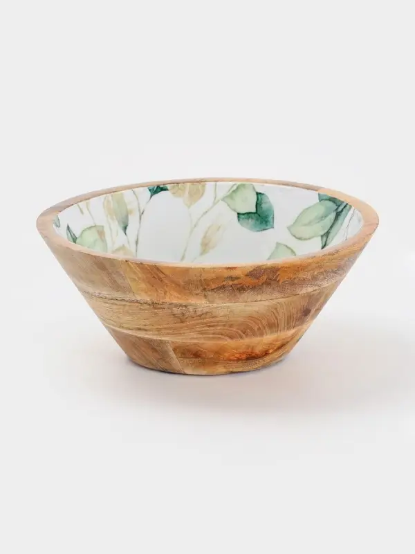 Салатник &laquo;Листья&raquo;, 25&times;25&times;10 см, дерево манго