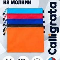Папка-конверт на молнии А4 Calligrata &laquo;Соты&raquo;, 250 мкм, плотная, МИКС