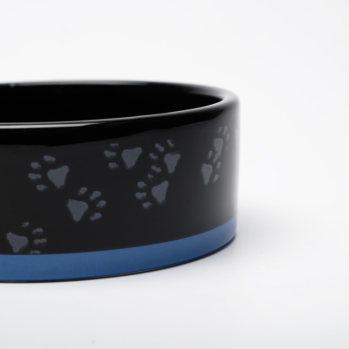 Миска керамическая Миска керамическая "Черный кот" 300 мл 12,5 х 4,5 см, черно-синяя