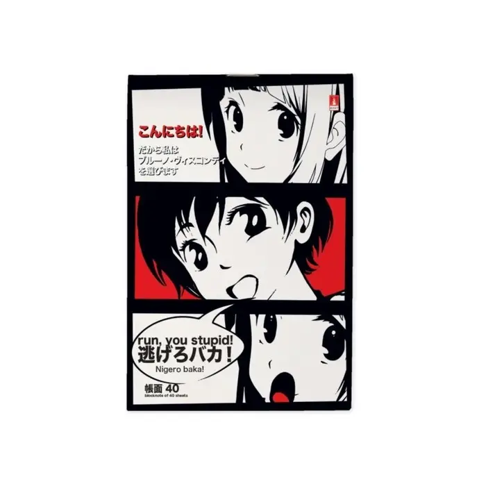 Блокнот А6, 40 листов в клетку на скрепке, Manga Anime, обложка картон, блок 55 г/м&sup2;, МИКС