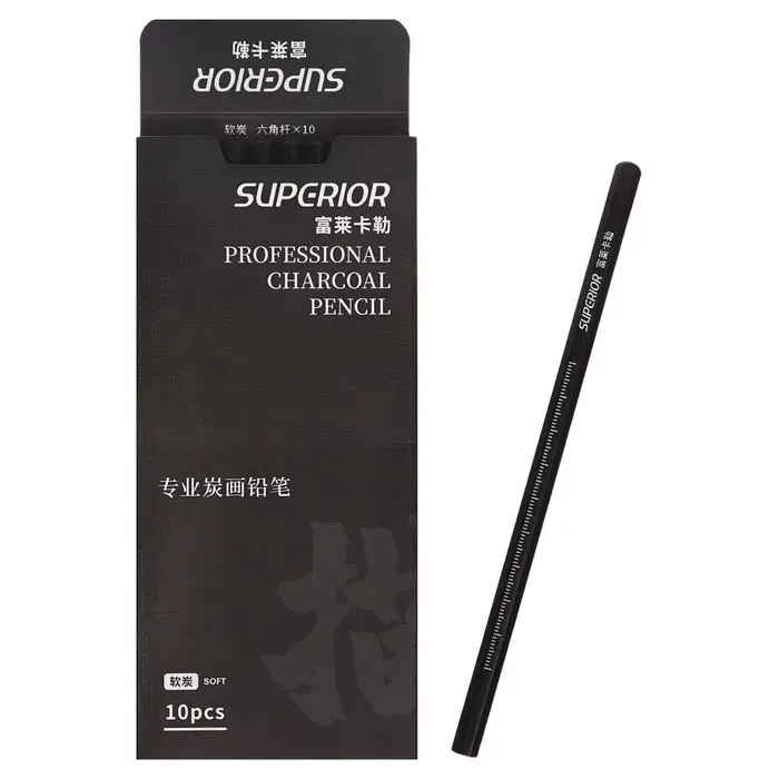 Карандаш угольный чёрный, Soft, корпус чёрный Карандаш угольный чёрный, Soft, корпус чёрный