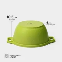 Кастрюля KUKMARA Trendy style, 2 л, d=20 см, h=10.5 см, стеклянная крышка, антипригарное покрытие, литой алюминий, зелёная