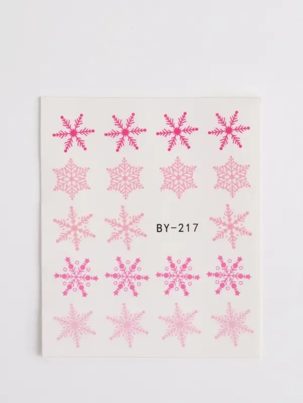 Слайдеры для ногтей «Снежинки», розовые Слайдеры для ногтей «Снежинки», розовые