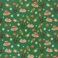 Бумага упаковочная глянцевая двухсторонняя &laquo;Вкусный Новый год&raquo;, 70&times;100 см