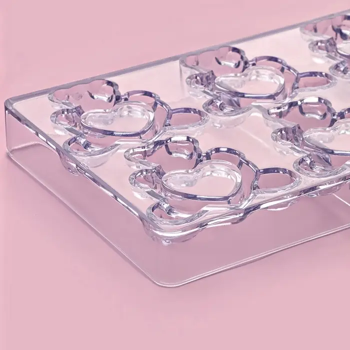 Форма конфет и шоколада &laquo;Влюблённые мишки&raquo;, 28&times;14 см, 8 ячеек, пластик, прозрачная