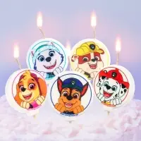 Свеча для торта "С Днем Рождения!", 5 штук, Щенячий патруль