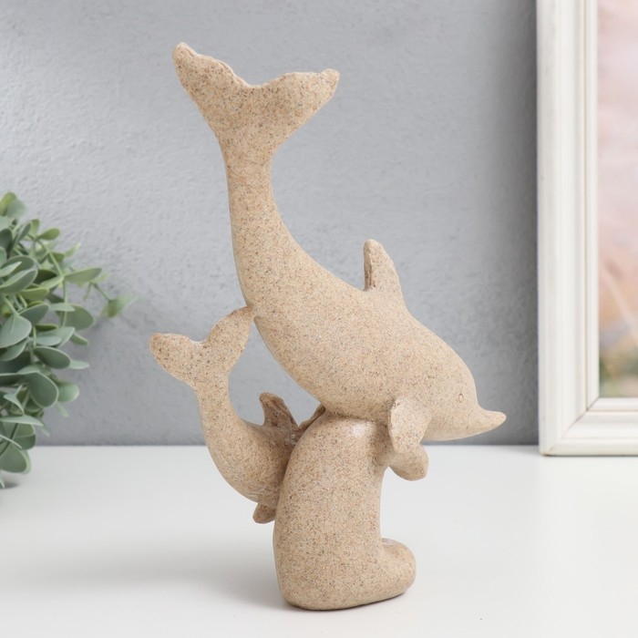 Сувенир полистоун Сувенир полистоун "Два дельфина" песочный 8х19х22 см