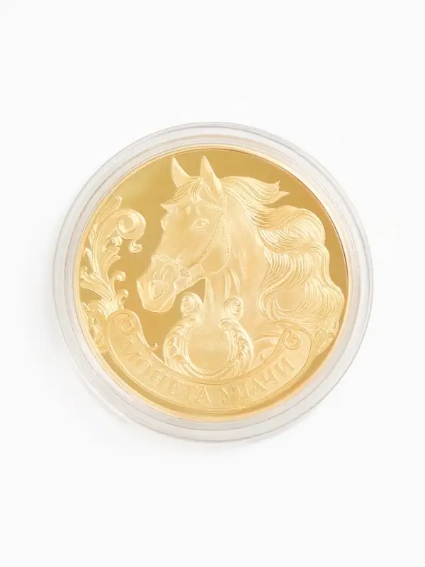 Монета новогодняя сувенирная «Сказочного года», диам. 4 см Монета новогодняя сувенирная «Сказочного года», диам. 4 см