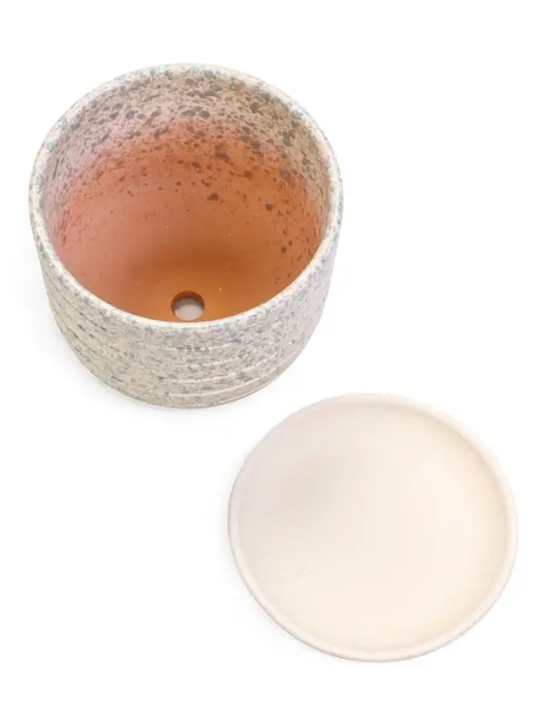 Горшок цветочный с поддоном 0,8 л, белый керамика Горшок цветочный с поддоном 0,8 л, белый керамика "Пряности" (М)