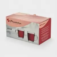 Кружки Paşabah&ccedil;e Basic, 350 мл, набор 2 шт., стекло, прозрачные