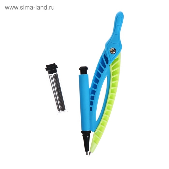 Готовальня 7 предметов (циркуль-115 мм, грифели, ластик, линейка 15см, 2 угольника, транспортир)