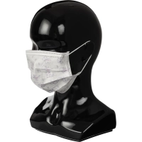 Маска медицинская 3-х сл., резинка,с рисунком 100шт/уп  Гекса