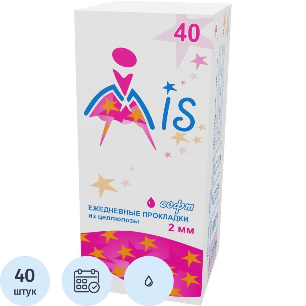Прокладки женские МИС ежедневные прокладки из целлюлозы (коробка)40шт/уп