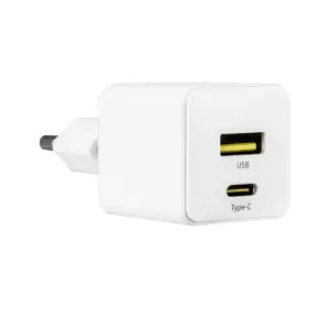 Переходник сетевого зарядного устройства на USB + Type-C30W P1011160A213-00 Baseus белый