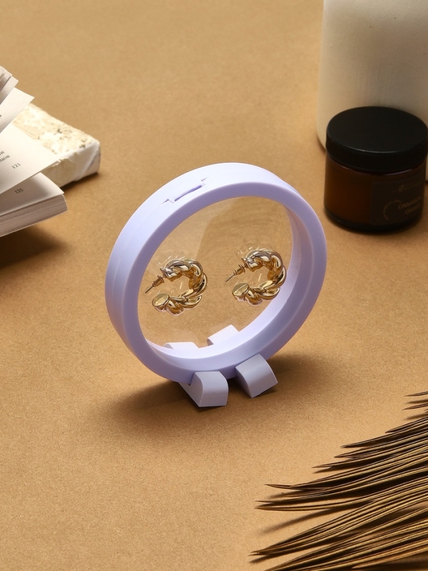 Подставка для украшений «Круг», 11*11*4,5 см, цвет сиреневый Подставка для украшений «Круг», 11*11*4,5 см, цвет сиреневый