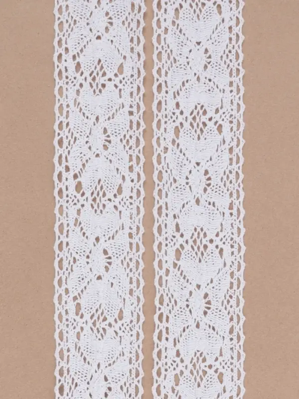 Кружево вязаное, 55 мм, 15&plusmn;1 м, белое