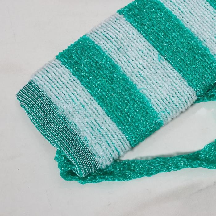 Мочалка-лента для тела Доляна, 43×12 см, жёсткая, широкая, цвет МИКС