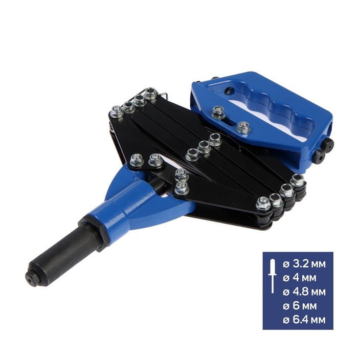 Заклепочник ТУНДРА, 800 мм, усиленный, заклепки 3.2 - 4 - 4.8 - 6 - 6.4 мм Заклепочник ТУНДРА, 800 мм, усиленный, заклепки 3.2 - 4 - 4.8 - 6 - 6.4 мм