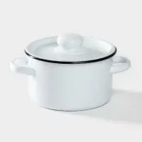 Кастрюля эмалированная, 1.5 л, d=15 см, цилиндрическая, цвет МИКС