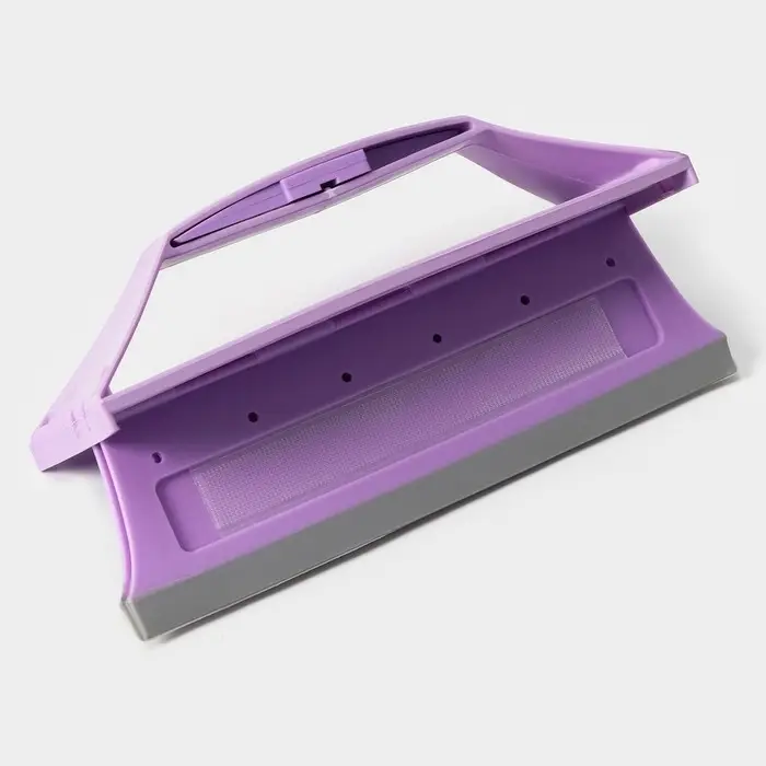 Окномойка-трансформер, силиконовый сгон, 2 насадки, 19×11 см, цвет МИКС