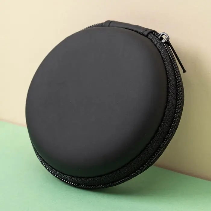 Футляр для наушников Luazon, круглый 8&times;8&times;3 см, кожзам