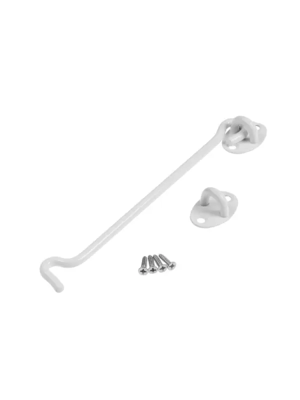 Крючок ветровой LOCKLAND KV001, L=200 мм, нержа, цвет белый, 2 шт