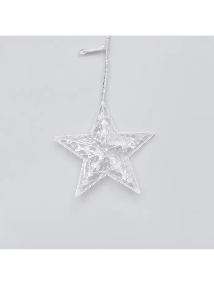 Гирлянда &laquo;Бахрома-арка&raquo; 2.5&times;1.2 м с насадками &laquo;Звёзды&raquo;, IP20, прозрачная нить, 136 LED, свечение белое, 8 режимов, 220 В