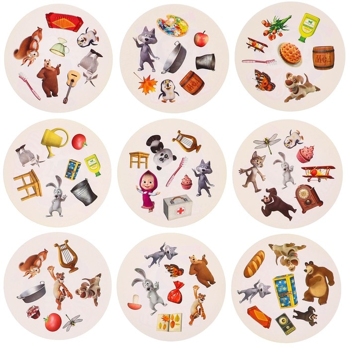 Карточная игра на скорость и реакцию Карточная игра на скорость и реакцию "Дуббль. Смотри-хватай", 55 карт, 5+, Маша и Медведь