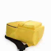 Рюкзак молодёжный на молнии, с карманом, однотонный, размер 29&times;12&times;39 см, жёлтый