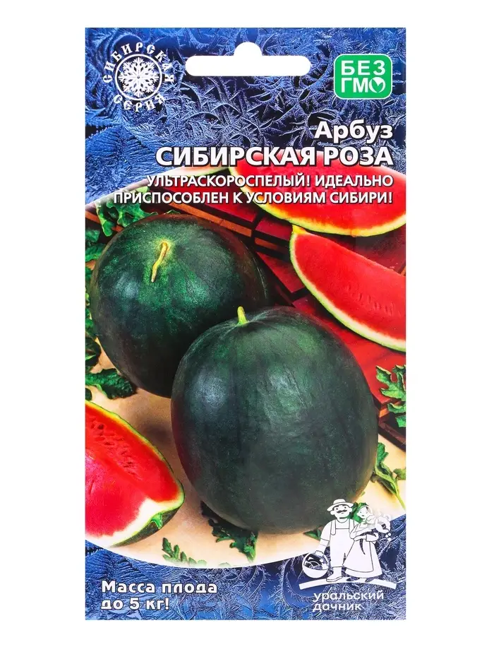 Семена Арбуз &laquo;Сибирская Роза&raquo;, 10 шт., &laquo;Уральский дачник&raquo;