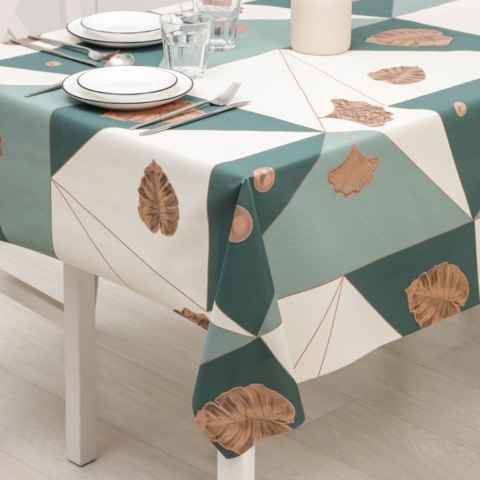 Клеёнка на стол «Симфония», на тканевой основе, рулон 20 метров, ширина 137 см, толщина 0,25 мм, цвет зелёный Клеёнка на стол «Симфония», на тканевой основе, рулон 20 метров, ширина 137 см, толщина 0,25 мм, цвет зелёный