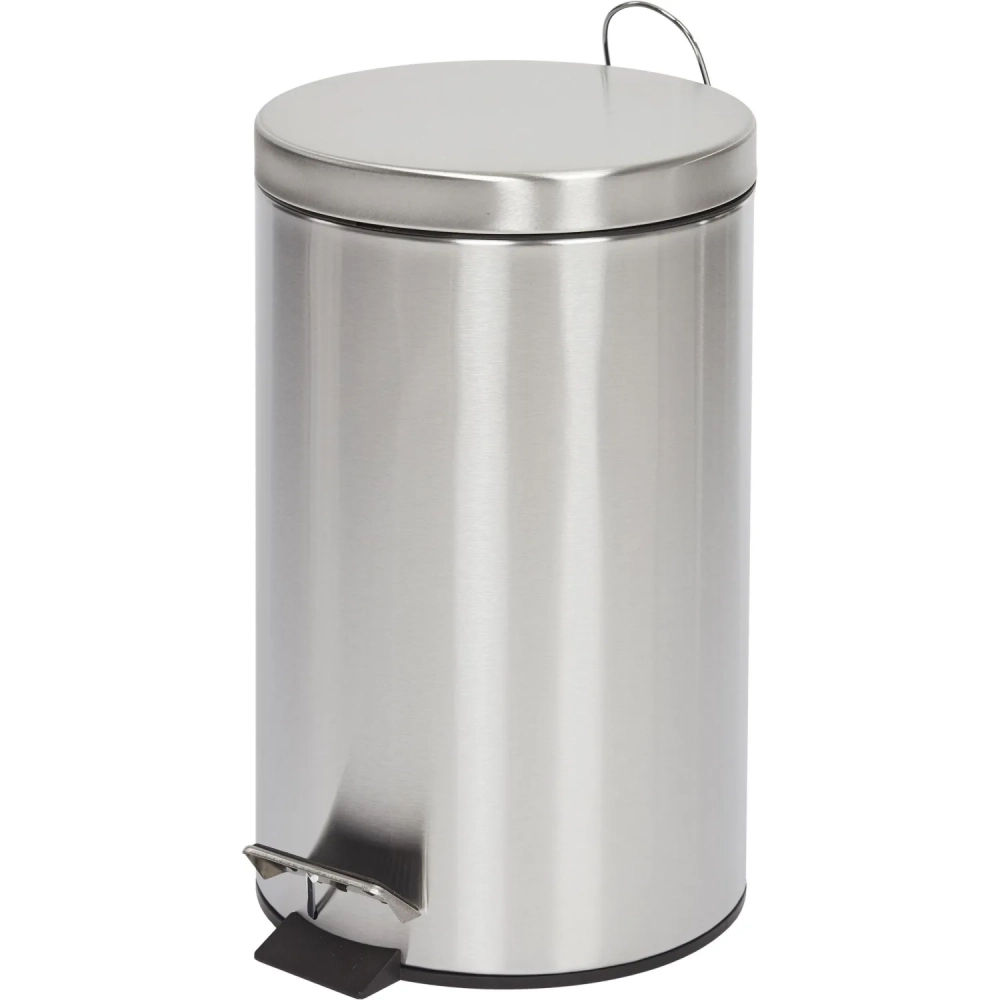 Ведро мусорное с педалью и доводчиком Luscan 12 л, матовое, нерж сталь